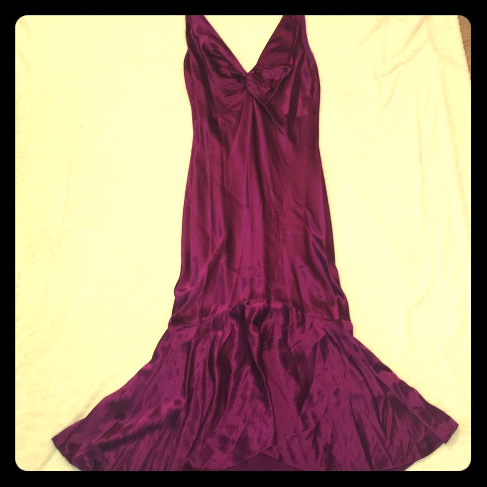 Satiny Twist Front Gown